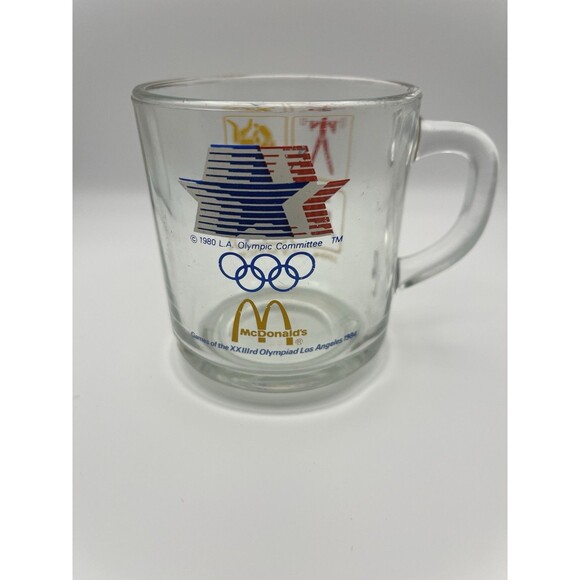 Vintage 1984 McDonalds Los Angeles Olympic Glass Coffee Mug - Picture 2 of 5